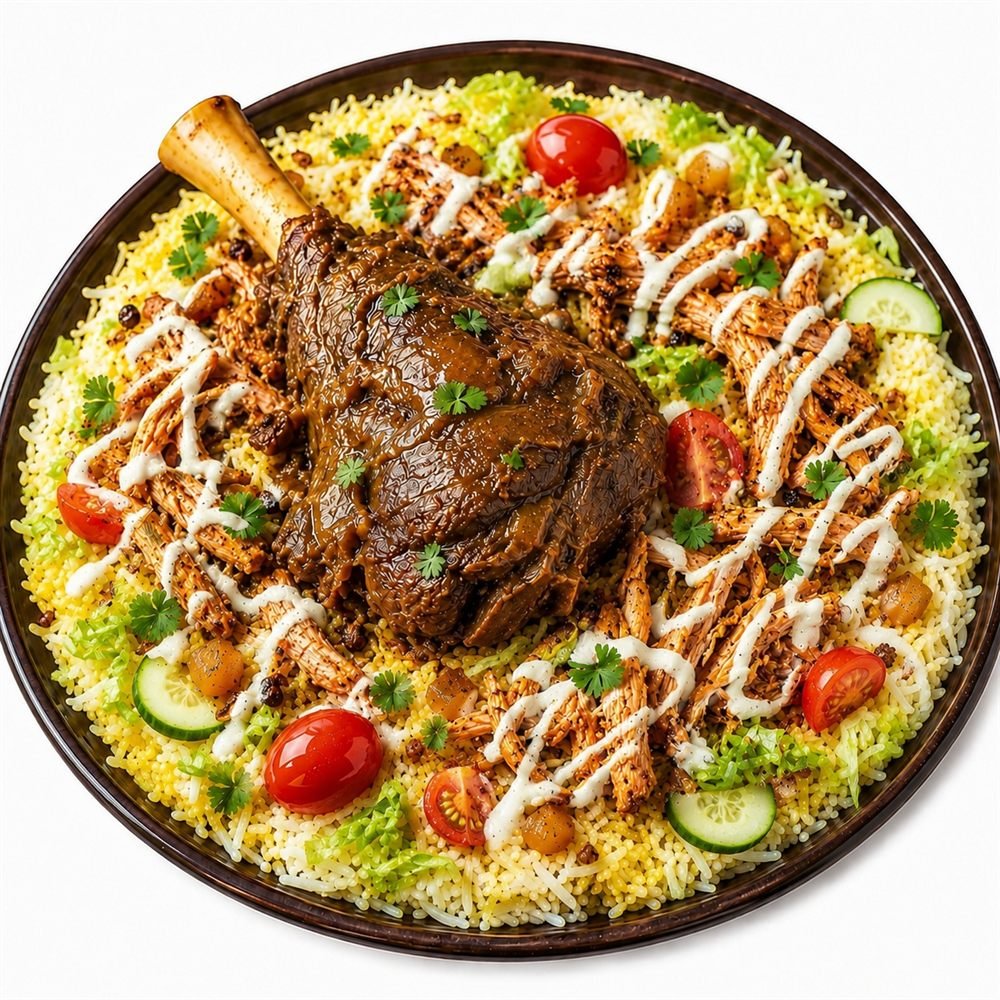 Lamb Shank Over Rice